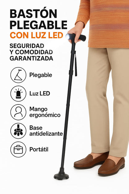 ❤️ La Salud es Primero: Bastón Plegable PRO-MOVE™ con Luz LED Integrada 🦯 ¡Solo por Hoy llévate GRATIS Spray Terapéutico + Parches de Alivio!